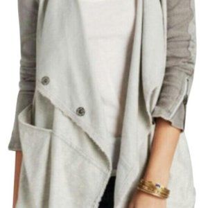 Free People Drippy Linen Jacket Hooded Gray